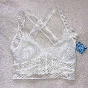 Free People Ivory Lace Bra - Medium